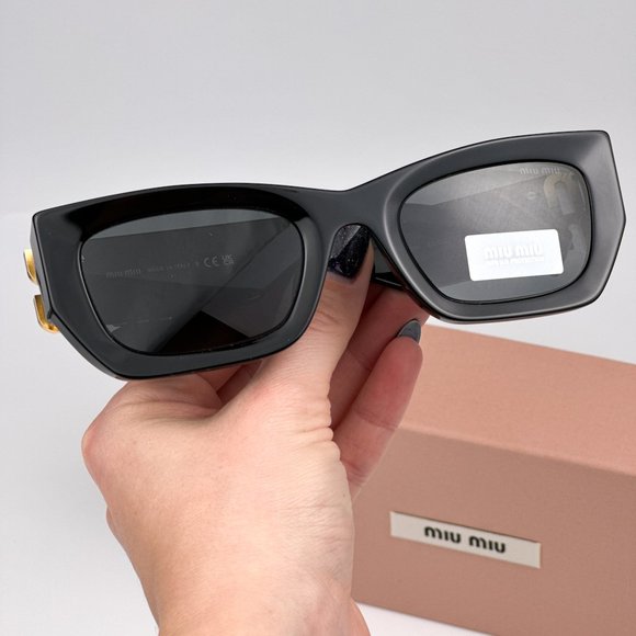 Miu Miu MU09WS 1AB5S0 BRAND NEW Sunglasses Black Grey Cat Eye Women main image 10